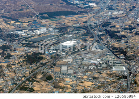 東名高速公路裾野出入口附近的鳥瞰圖 東名高速公路裾野出入口附近的鳥瞰圖 126586994