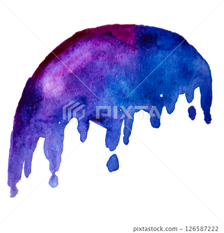 Violet Hand Drawn Watercolor Drops Banner 126587222