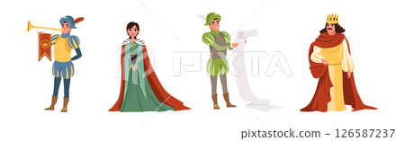 Medieval People Character from European Middle Ages Historic Period Vector Set Medieval People Character from European Middle Ages Historic Period Vector Set 126587237