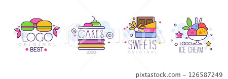 Sweet Treat and Dessert Logo and Badge Design Vector Set Sweet Treat and Dessert Logo and Badge Design Vector Set 126587249