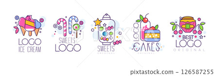Sweet Treat and Dessert Logo and Badge Design Vector Set Sweet Treat and Dessert Logo and Badge Design Vector Set 126587255