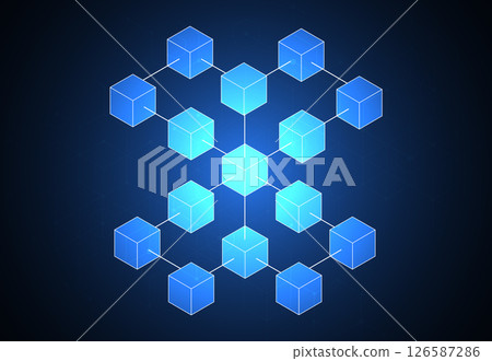 Abstract blockchain digital technology concept. Big data design. Vector illustration 126587286