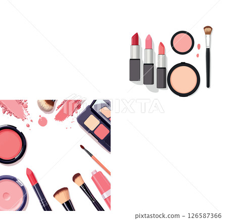 Vsai makeup artist choosing cosmetics for creating fashionable look 126587366