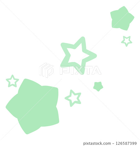 兩種淺綠色星星的插圖 兩種淺綠色星星的插圖 126587399