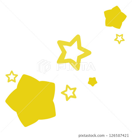 Illustration of two types of yellow stars Illustration of two types of yellow stars 126587421