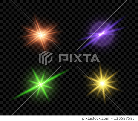 Colorful lens flares creating a magical atmosphere on black background Colorful lens flares creating a magical atmosphere on black background 126587585