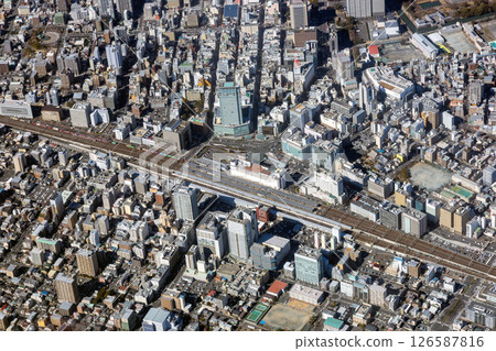 Aerial view near Shizuoka Station Aerial view near Shizuoka Station 126587816