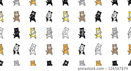cat seamless pattern kitten dancing calico cartoon doodle pet animal illustration tile background gift wrapping paper repeat wallpaper cat seamless pattern kitten dancing calico cartoon doodle pet animal illustration tile background gift wrapping paper repeat wallpaper 126587874