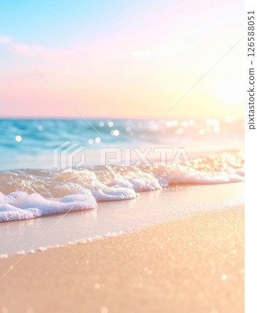 波光粼粼的海浪和柔和的天空：如夢似幻的景象 126588051