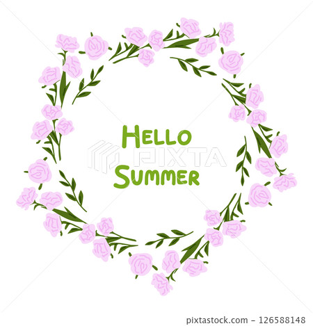 Floral Hello Summer Wreath Frame Floral Hello Summer Wreath Frame 126588148