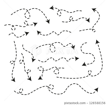 Abstract background with dash arrows going down, right, up. Vector illustration. Abstract background with dash arrows going down, right, up. Vector illustration. 126588156