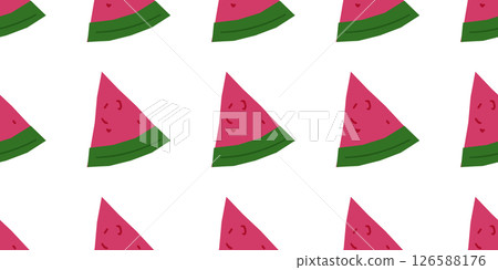 Watermelon Slice Seamless Pattern Design 126588176