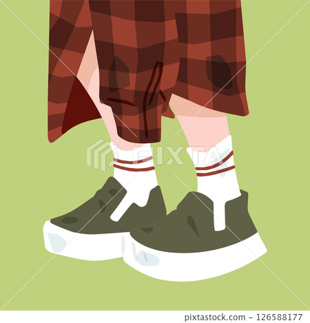 Girl Sneakers Skirt Street Style Girl Sneakers Skirt Street Style 126588177