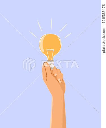 Male Hand Holding Lightbulb Idea Concept Vector Illustration 126588478