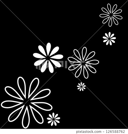 Illustration of two simple white flowers 126588762