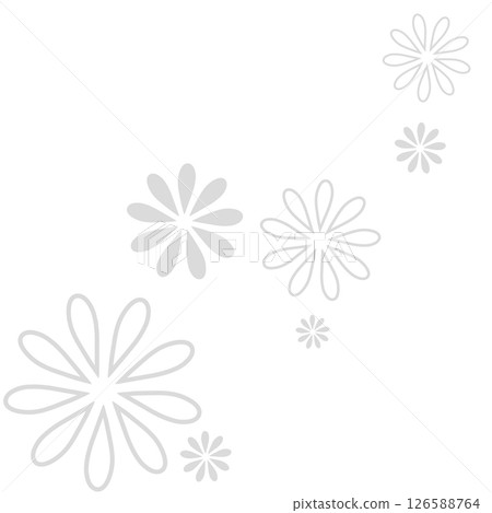 A simple illustration of two types of flowers in light gray A simple illustration of two types of flowers in light gray 126588764