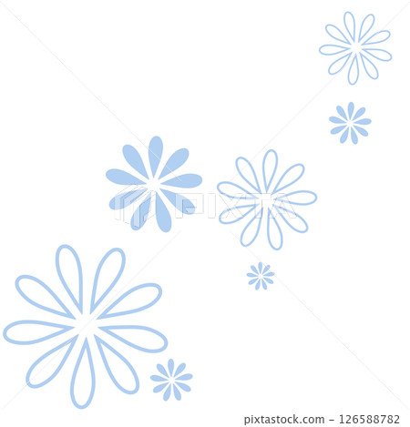 兩朵淡藍色花朵的簡單插圖 126588782