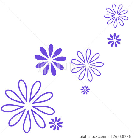 An illustration of two simple purple flowers An illustration of two simple purple flowers 126588786