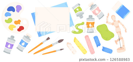 Collection of art supplies 126588983