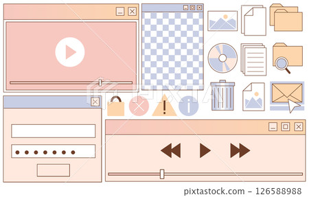 Retro style user interface elements Retro style user interface elements 126588988