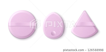 Set of pink makeup sponge blenders 126588998