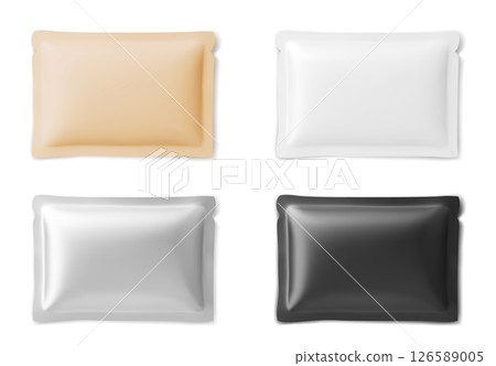 Set of blank foil bag packaging mockups 126589005