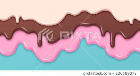 Melted ice cream drips Melted ice cream drips 126589072