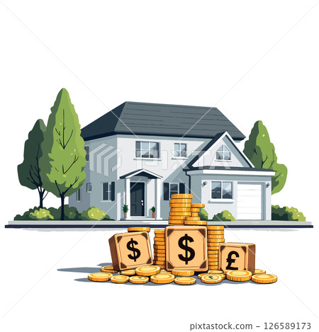 Vsai saving money for house purchase, mortgage loan investment, real estate market Vsai saving money for house purchase, mortgage loan investment, real estate market 126589173
