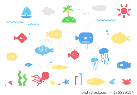 夏天例證集合 126589194