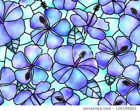 芙蓉花彩色玻璃B-1 芙蓉花彩色玻璃B-1 126589881