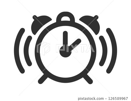 Alarm clock icon logo. Time symbol sign. Vector illustration image. Isolated on white background. 126589967