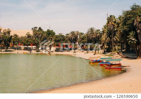 Ica Region, Peru - dec 2, 2024 Oasis- Huacachina, a village in southwestern Peru. Ica Region, Peru - dec 2, 2024 Oasis- Huacachina, a village in southwestern Peru. 126590650