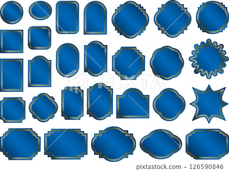 Label, triple line, 15 blue 126590846