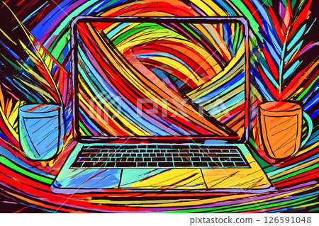 Colorful abstract laptop 126591048