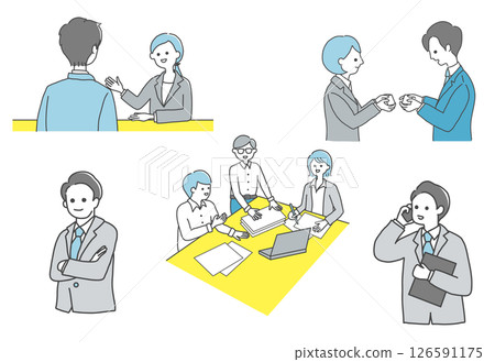 business illustration set business illustration set 126591175