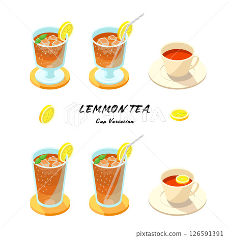 檸檬茶套裝_等距圖 檸檬茶套裝_等距圖 126591391