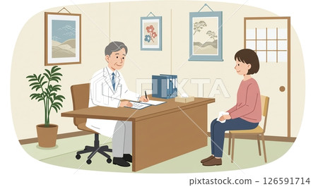Trust between doctor and patient! Thorough examination and counseling 126591714
