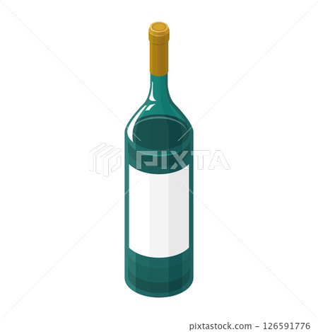 Wine bottle isometric illustration 126591776