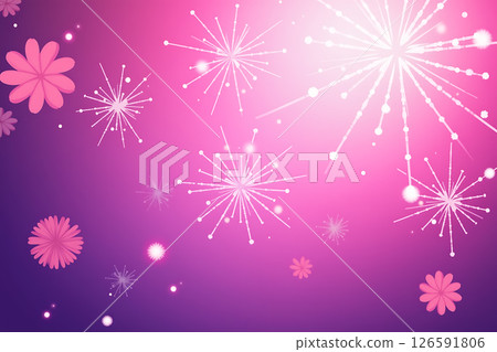Cute Japanese style fireworks background material Pink 126591806