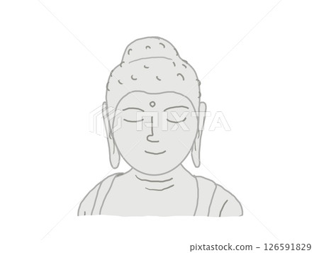 Illustration of the face of Shaka Nyorai Illustration of the face of Shaka Nyorai 126591829
