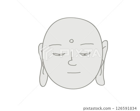 Illustration of the face of Jizo Bodhisattva Illustration of the face of Jizo Bodhisattva 126591834