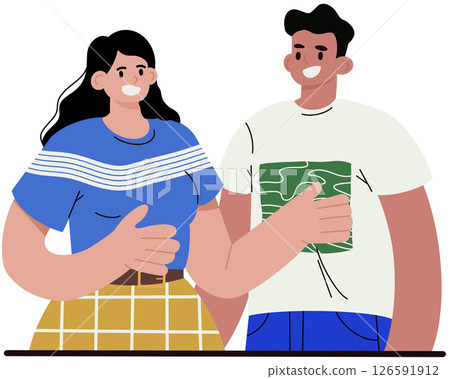 Business people or employee with communication skill. Education, training and improvement for career building. Isolated flat vector illustration	 126591912