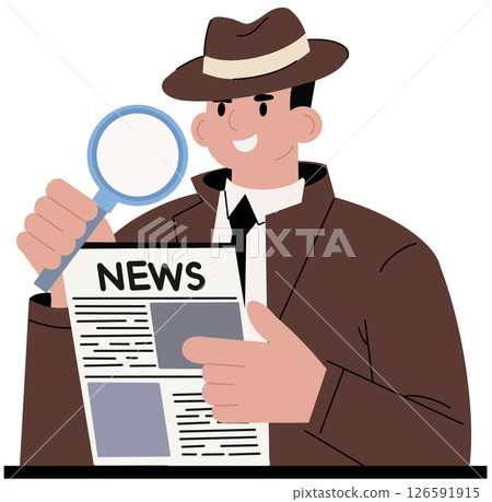 detective, vector, man 126591915