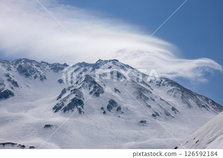Tateyama mountain range and spring snow scenery 126592184