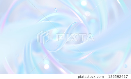 Swirling Organic Curved Glass Abstract - White Swirling Organic Curved Glass Abstract - White 126592417