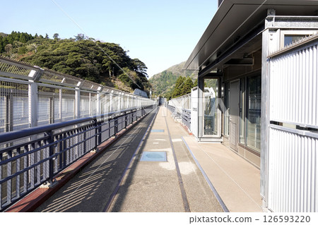 The newly completed Yobu Bridge and the remains of the old railroad tracks 126593220