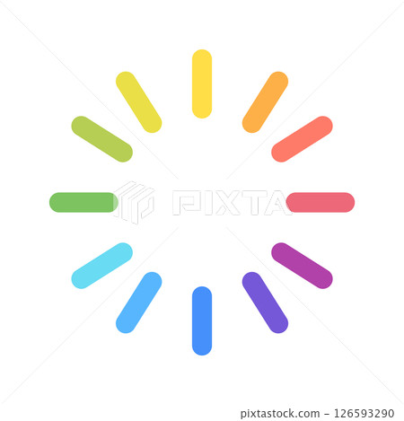 Colorful circle loader icon. Symbol of reload, refresh, loading, recycle and repeat. Interconnecting round arrow vector icon 126593290