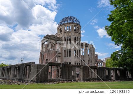 Genbaku Dome ruins at Hiroshima Peace Memorial in Japan 126593325