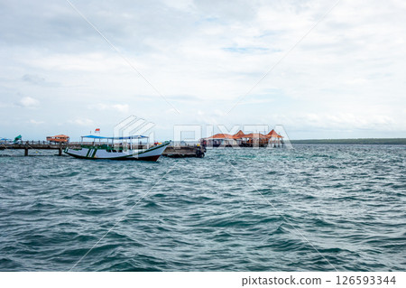 Fishing boats docked at Pulau Liukang Loe, Sulawesi, Indonesia 126593344