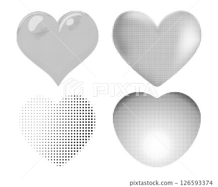 Black halftone doted hearts 126593374